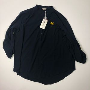 Michigan Button Down Shirt In Navy Size XL NWT